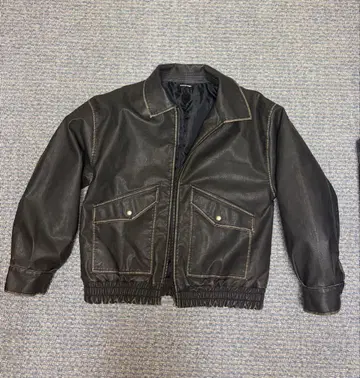 Classical Origin 인조 가죽 충전솜 라이더 블루종