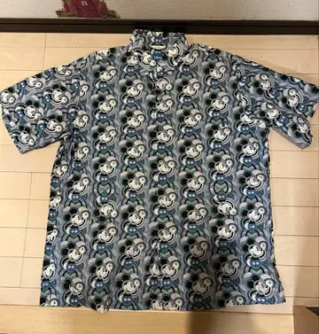 레어 칼 헬무트 디즈니 콜라보 반팔 셔츠 미키 올 패턴