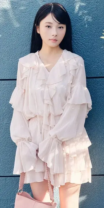 릴리 브라운 드레이프 프릴 셋업