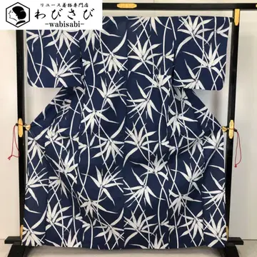 여름 기모노 유카타 대나무 네이비 루리색 K-5176