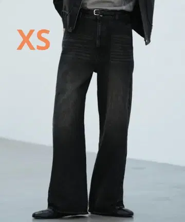 WYM LIDNM CURVED FLARE DENIM SLACKS