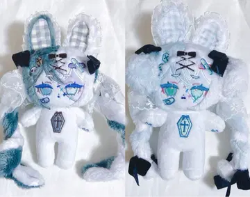 무속성 봉제 인형 10cm 꼬마 좀비 토끼 노멀 스카이블루