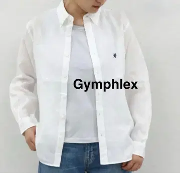 GYMPHLEX 화이트 버튼 다운 셔츠