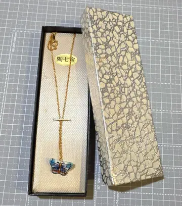 도자기 칠보 나비 목걸이 나비 모티브 펜던트 박스 포함