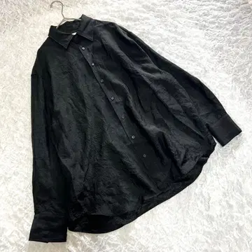 [ 자라 ] ( S ) 긴팔 셔츠 블랙 블랙 주름 가공 캐주얼 남성용