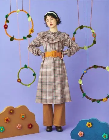 warming check frill onepiece poppy tokyo