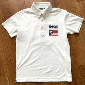무타 마린 뽀빠이 반팔 피케 셔츠 M 사이즈 화이트