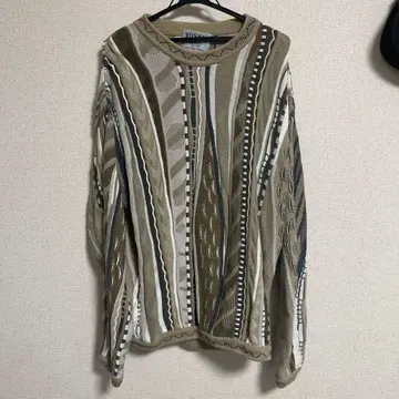 TOSANI 니트 스웨터 베이지 계열 스트라이프