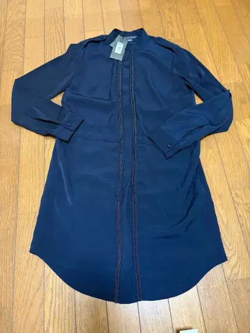 아르마니 익스체인지 네이비 디자인 셔츠 원피스 XXS/TP