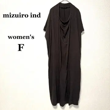 [ 미즈이로 인드 ] 원피스 F 블랙 롱 드레이프 루즈핏