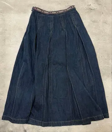 최종 PINK HOUSE 데님 플리츠 스커트