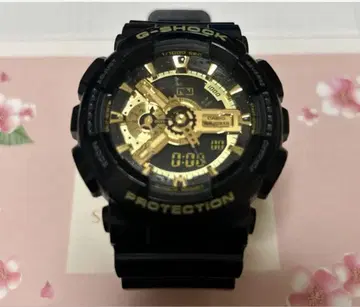 G-SHOCK 블랙/골드 디지털 아날로그 시계