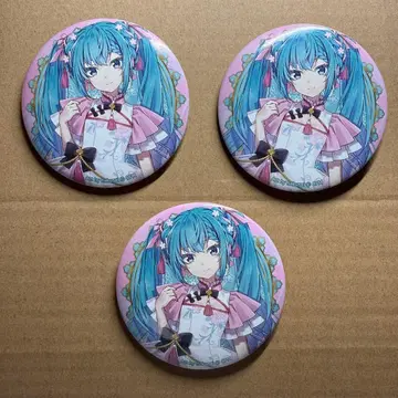 하츠네 미쿠 캔뱃지 당첨 포함 비비드 캔뱃지 피아프로 75mm