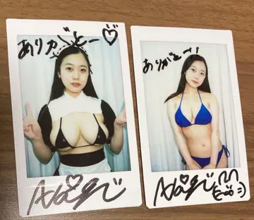 사노 나기사 친필 사인 폴라로이드 2장