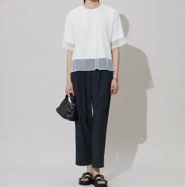 25SS 컨디션 최상 iCB 튤 레이어드 티셔츠 오간자 드레이프감