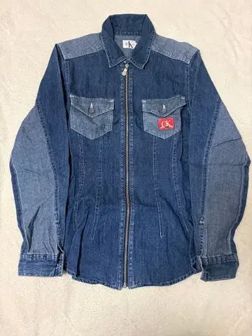 캘빈 클라인 진스 지퍼 데님 셔츠
