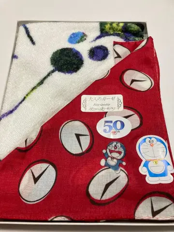 도라에몽 50주년 타월 손수건 어른용 거즈 손수건
