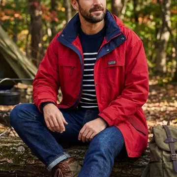 Y5107*AIGLE 에이글 마운틴 파카 빨간색 폴리에스테르 아우터