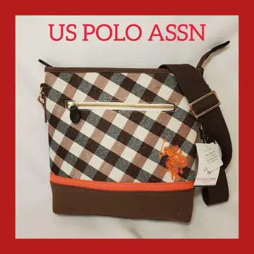 [ 미사용 ] U.S. POLO ASSN. 체크 무늬 숄더백