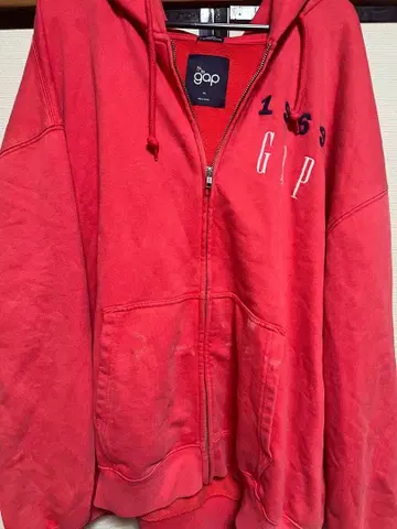 더 갭 빨간색 XL 집업 후드티