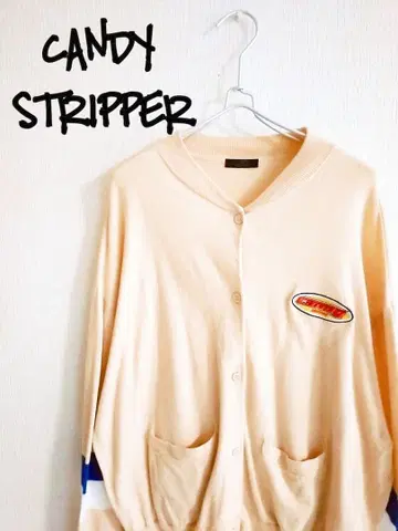 D222276 CANDY STRIPPER 와펜 레트로 가디건
