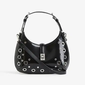 H&M 스터드 보보백 핸드백 Y2K 숄더백 블랙
