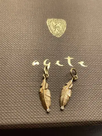 agete K10 페더 다이아몬드 참 귀걸이 참 가능