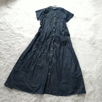 새상품급 SONNYLABEL 어반 리서치 데님 롱 핀턱 셔츠 원피스