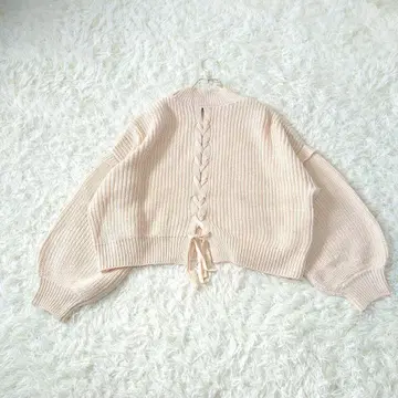 INGNI 잉그 파라슈트 백 레이스업 니트 M 베이지