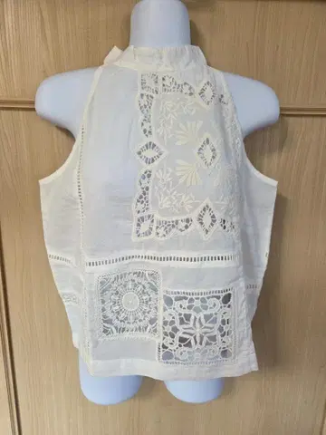 정가 11000엔 화이트 레이스 패치워크 슬리브리스