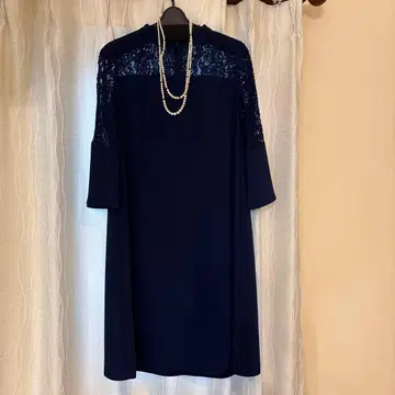 네이비 레이스 원피스 목걸이 세트