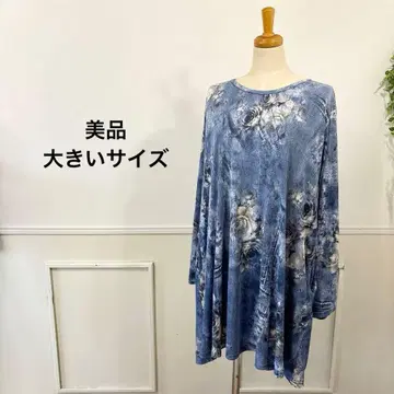 3 새상품급 빅 사이즈 데님 프린트 튜닉