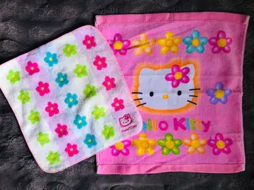 헬로키티 카오하나 타월 손수건 꽃무늬 타월 2장 세트