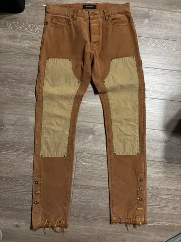 브라운 패치워크 워크 팬츠 멜빈스