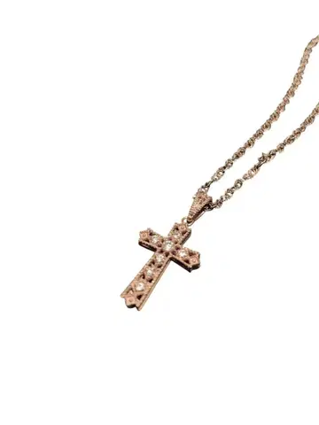 단종 레어 리카 Jupiter 크로스 목걸이 로자리오 10kPG 코팅