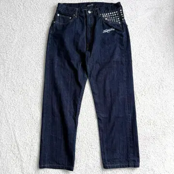 y2k Ninemicrophones 스터드 데님 S 그런지 락