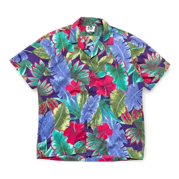 구제 의류 하와이산 히로하티 빈티지 오픈 카라 하와이안 셔츠 알로하 셔츠