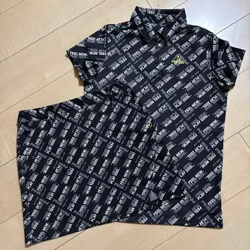 핑 (PING) 골프웨어 피케 셔츠 스커트 2점 셋업 블랙