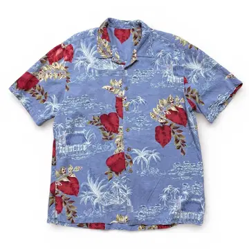 구제 의류 하바나 잭스 카페 레이온 오픈 카라 하와이안 셔츠 아로하 셔츠