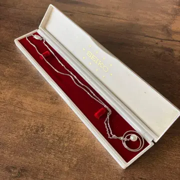 SEIKO 펄 진주 목걸이 실버