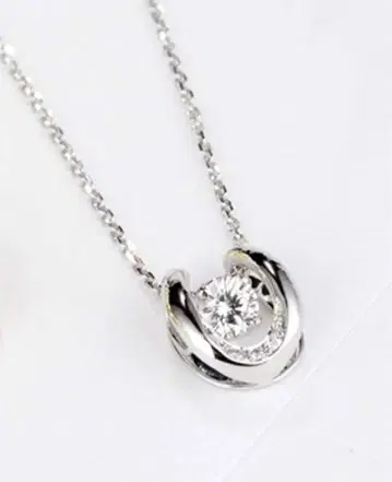 SALE! 댄싱 스톤 여성용 목걸이 cz 다이아 플라티나 마감