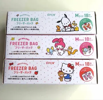 미사용 새상품 키티 포차코 지퍼락 마이멜로디 지퍼락