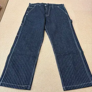 코지마 진스 스트라이프 디자인 워크 팬츠 데님