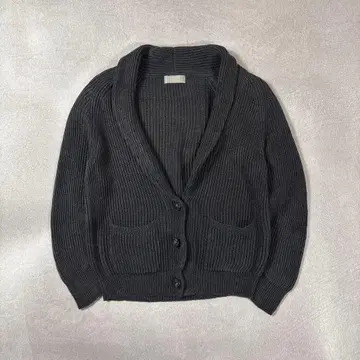 마가렛호웰 숄카라 린넨 가디건 리브 블랙