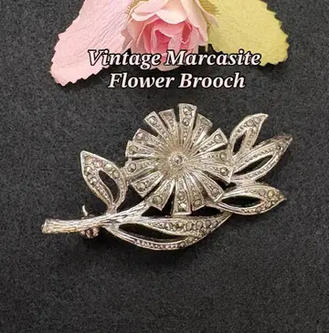 빈티지 마카사이트 한 송이 플라워 브로치