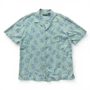 구제 빈티지 퓨리탄 레이온 오픈 카라 하와이안 셔츠 알로하 셔츠