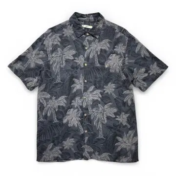 구제 의류 칸피아 모다 하와이안 셔츠 아로하 셔츠 블랙 남성용 M