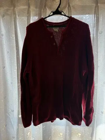 L.L.Bean 버건디 헨리넥 스웨터 M 사이즈