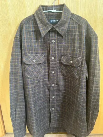 [레어 네이비 택] 90s 올드 유니클로 두꺼운 원단 플란넬 셔츠