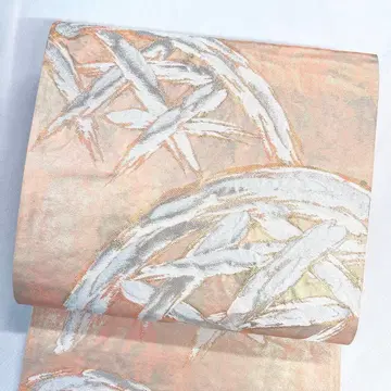 후쿠로 오비 뱀 광주리 파스텔 컬러 금실 은실 기모노 104tz